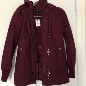 Magenta fur lined coat